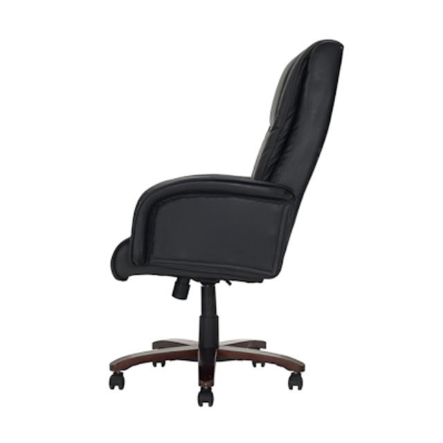 CHAIR-Arm/Black Leather/Swivel