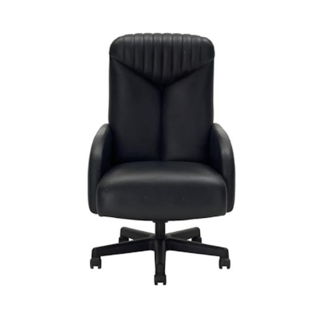 CHAIR-Arm/Black Vinyl On Wheels