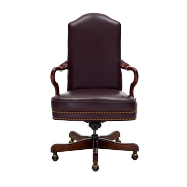 CHAIR-ARM-OFFICE-WINE-LEATHER