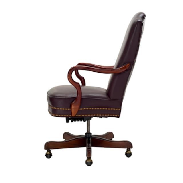 CHAIR-ARM-OFFICE-WINE-LEATHER