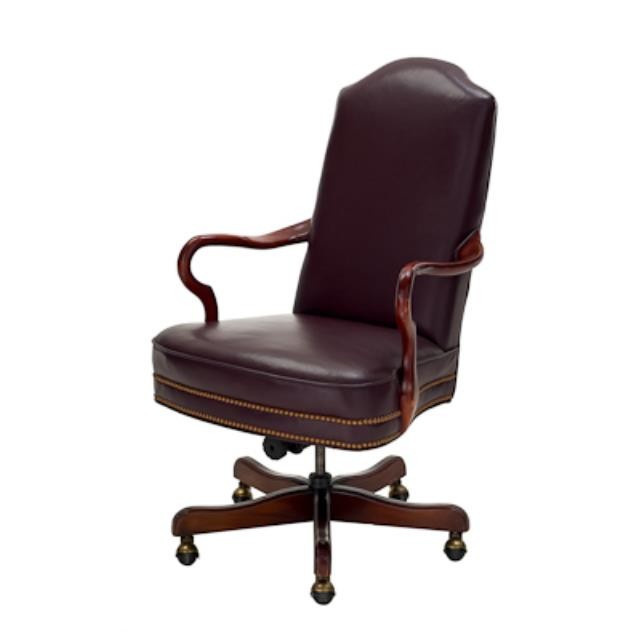 CHAIR-ARM-OFFICE-WINE-LEATHER