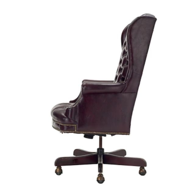 CHAIR-OFFICE-ARM-BURG LEATHER