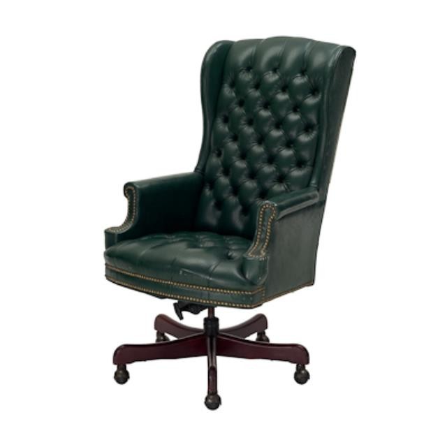 CHAIR-OFFICE-ARM-GREEN TUFTED