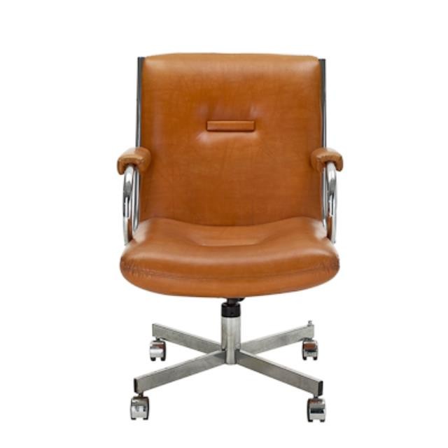 CHAIR-OFFICE-TAN-50'S-PADDED A