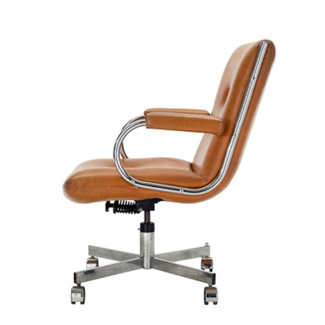 CHAIR-OFFICE-TAN-50'S-PADDED A