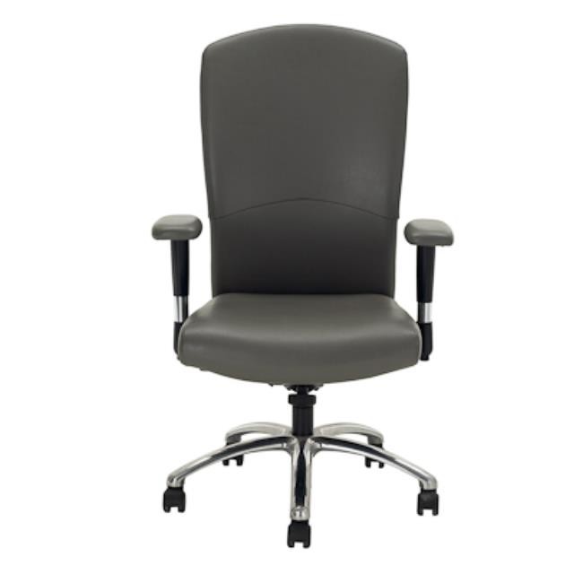 CHAIR-SWIVEL-GRAY LEATHER