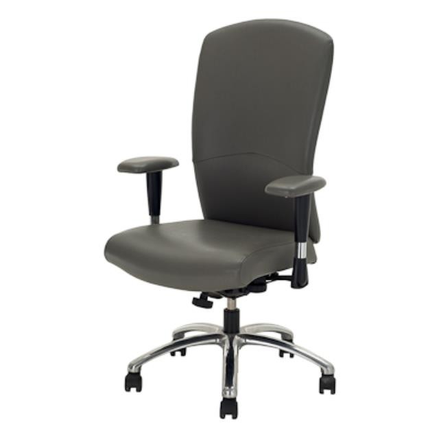 CHAIR-SWIVEL-GRAY LEATHER