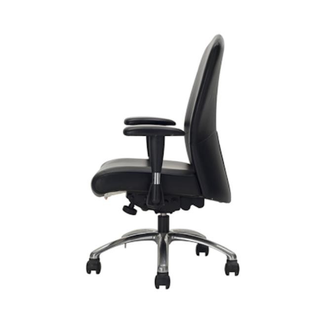 CHAIR-SWIVEL-BLACK LEATHER