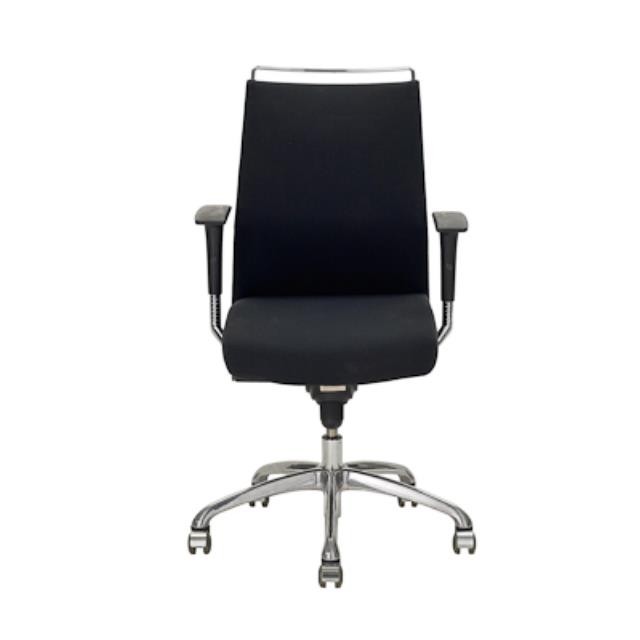 CHAIR-SWIVEL-BLK FABRIC-CHROME