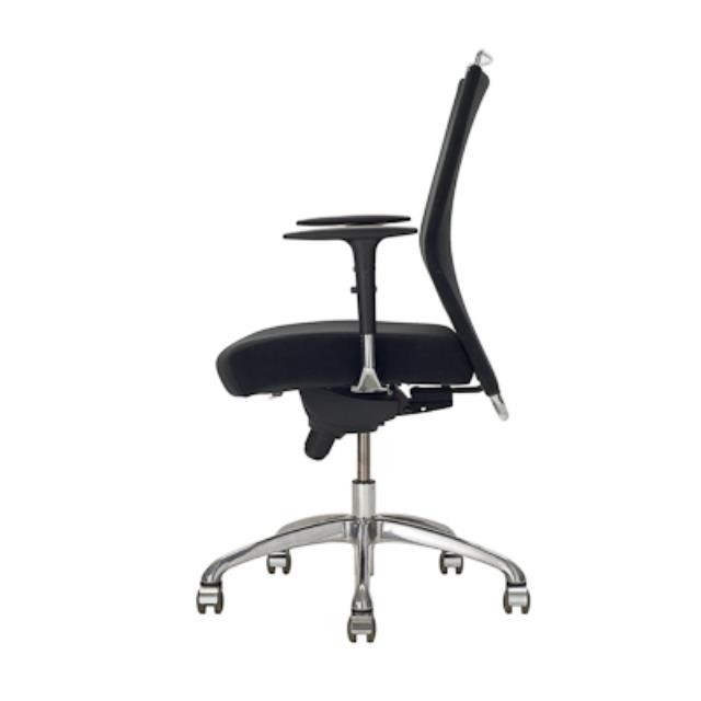 CHAIR-SWIVEL-BLK FABRIC-CHROME