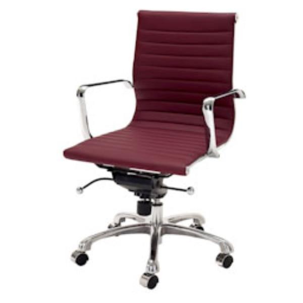 CHAIR-SWIVEL-BURGUNDY RIPPLE S