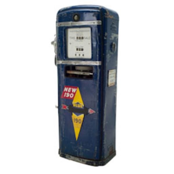 GAS PUMP-BLUE-ANTIQUE