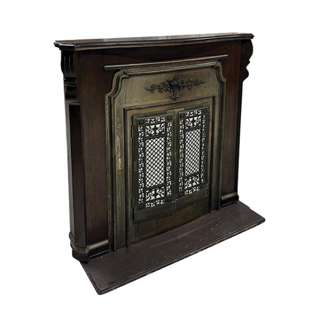 FIREPLACE-MANTEL-DARK WOOD