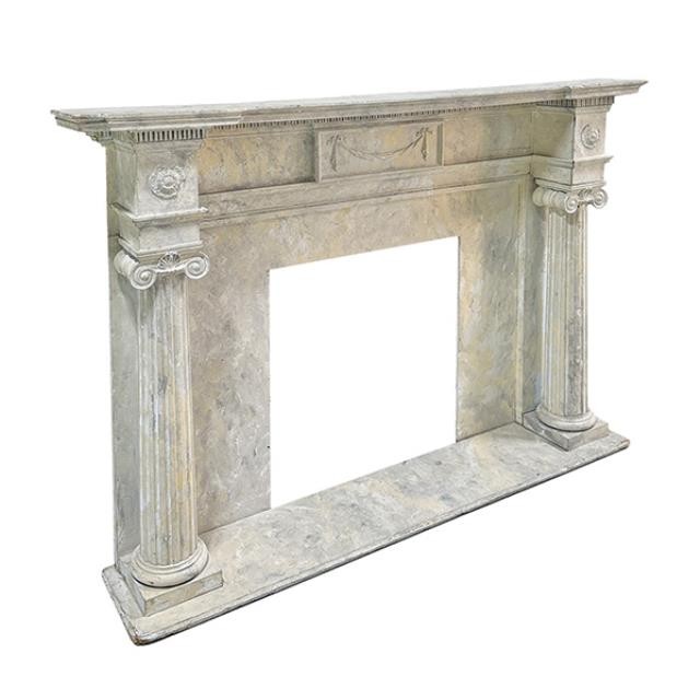 FIREPLACE-MANTEL 76L-FAUX MARBELIZED-2CO