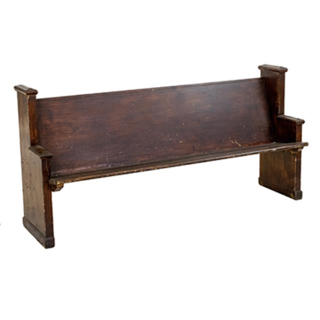 CHURCH PEW-Mahogany Stained