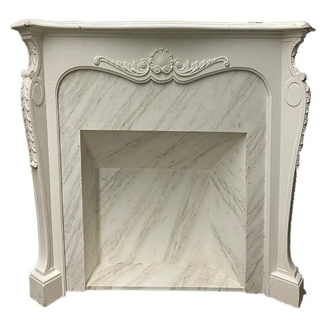 FIREPLACE-MANTEL biege distres