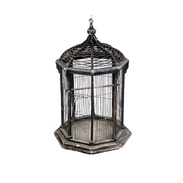 BIRDCAGE-Distressed Dark Wood