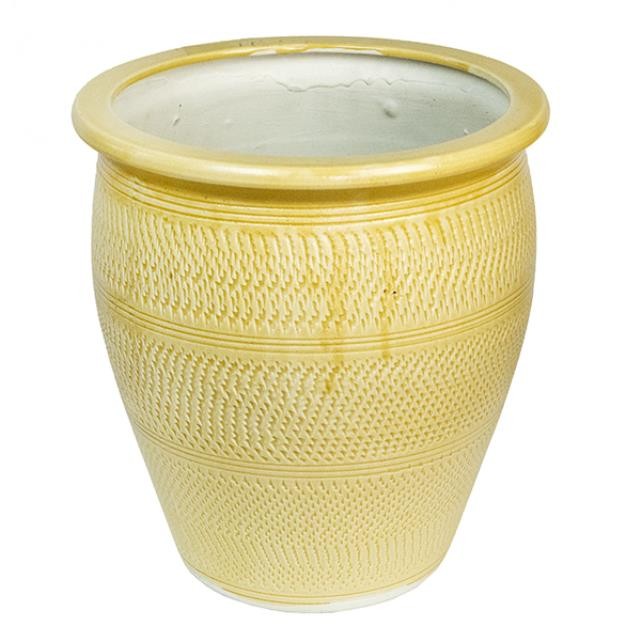 PLANTER-Yellow Pattern Ceramic