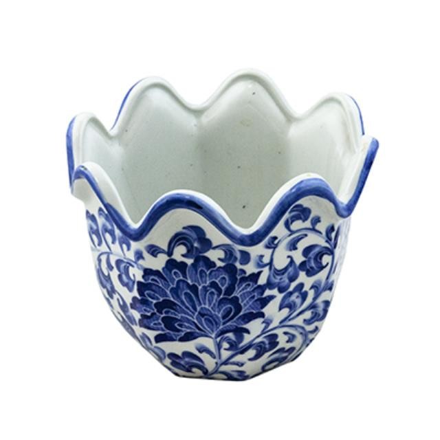 PLANTER-Blue & White Asian Inspired