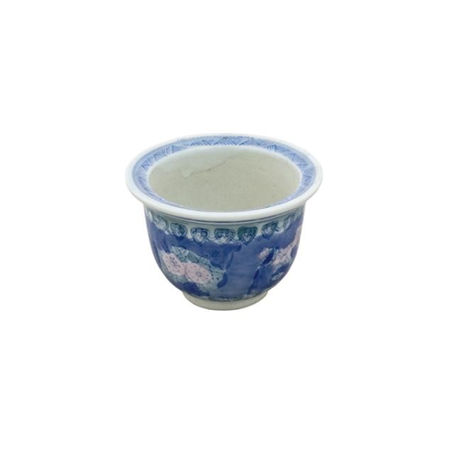 PLANTER-Oriental Blue & White Background W/White Flowers