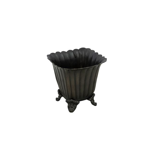 PLANTER-Small Square Bronze Metal W/Feet