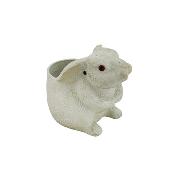 PLANTER-White Ceramic Rabbit