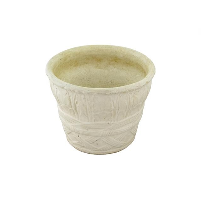 PLANTER-Aged White W/A Weave Design