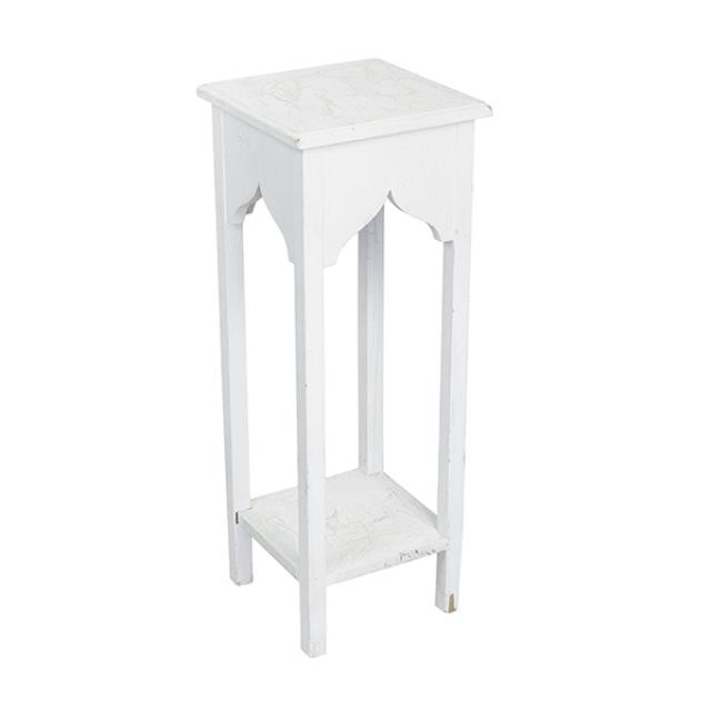 PLANTSTAND-WHT WOOD ARCH CUTOU