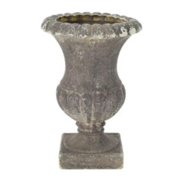 URN-FAUX CEMENT FOOTED