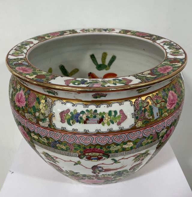 URN-14"RND-ORIENTAL-PINK FLORA