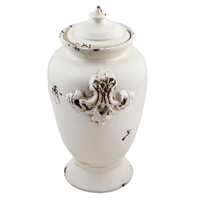 URN-CERAMIC-IVORY DISTRESSED-1