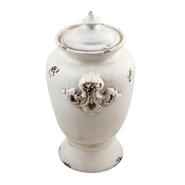 URN-CERAMIC-IVORY DISTRESSED-1