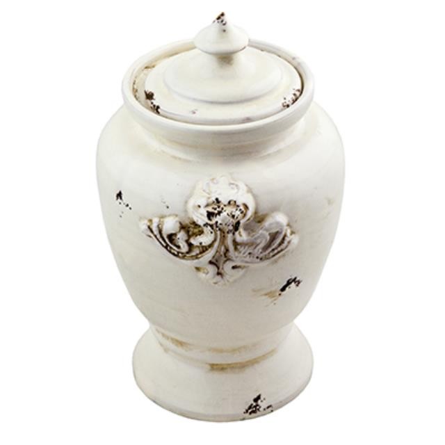 URN-CERAMIC-IVORY DISTRESSED-1