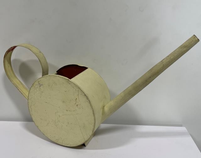 WATERING CAN-Pale Yellow Round With Long Neck