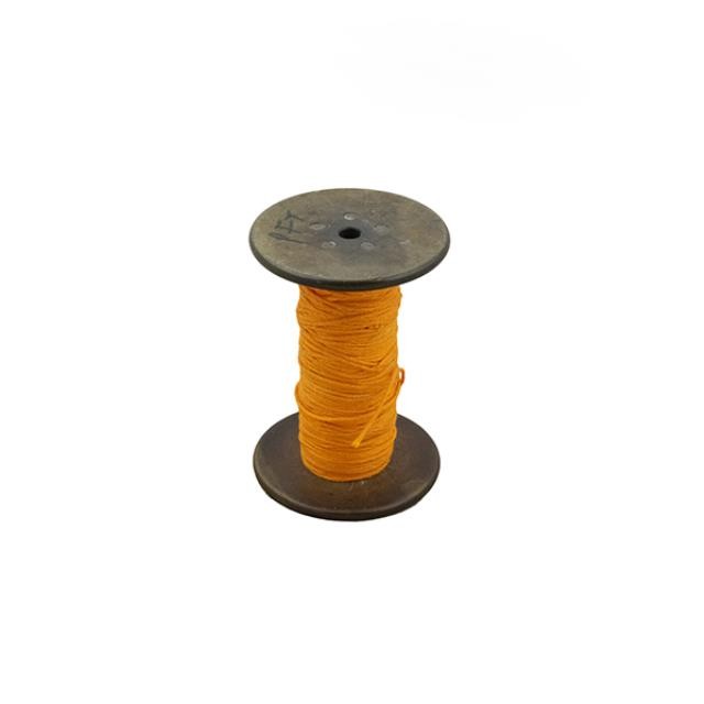 SPOOL-Antique Wooden Spool With Orange Thread