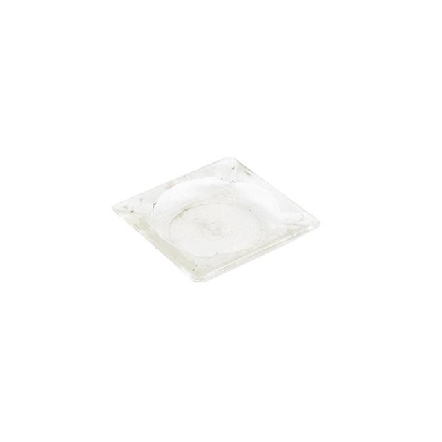 ASHTRAY-Clear Glass-Indentations on Each Corner