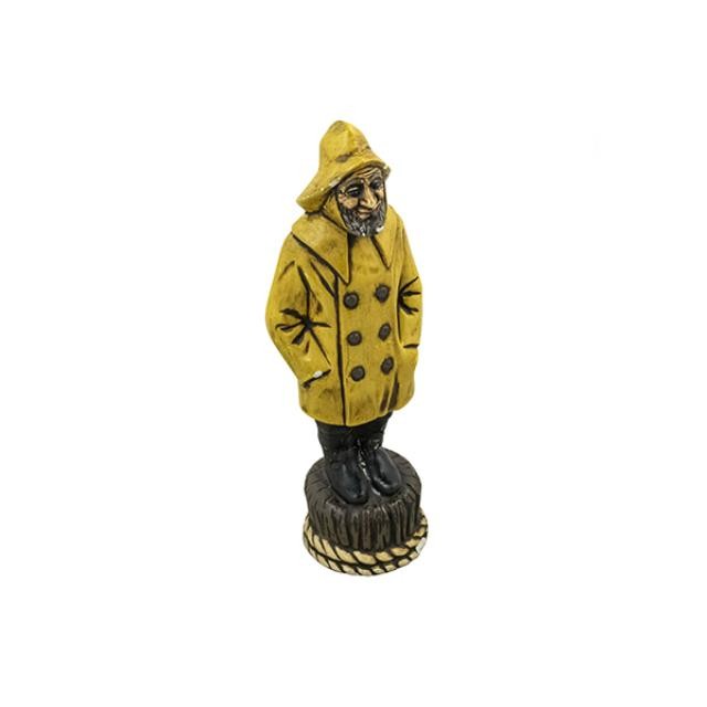 FIGURINE-Sea Captian W/Yellow Rain Hat & Double Breasted Yellow Coat