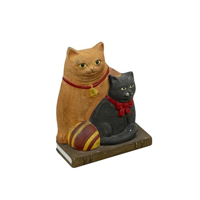 FIGURINE-An Orange & Black Cat Sitting Together