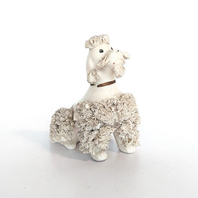 FIGURINE-White Poodle Sitting