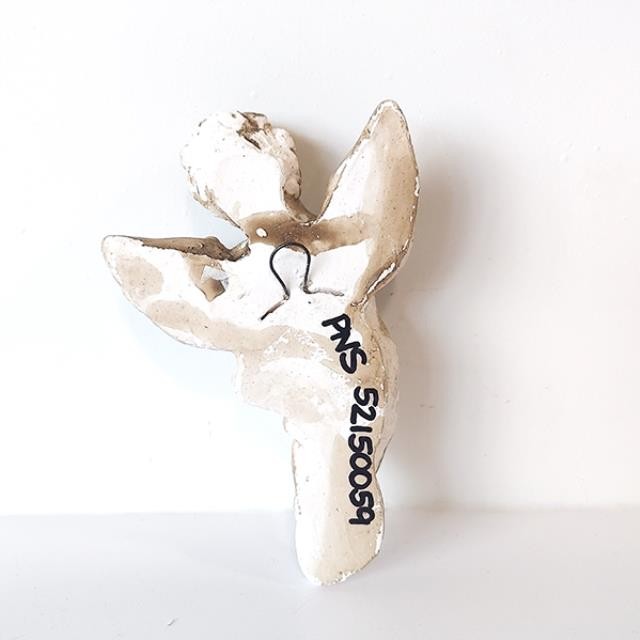 FIGURINE-Plaster Angel W/Harp