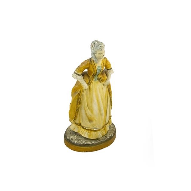 FIGURINE-19th Century Woman W/Mustard Colored Dress