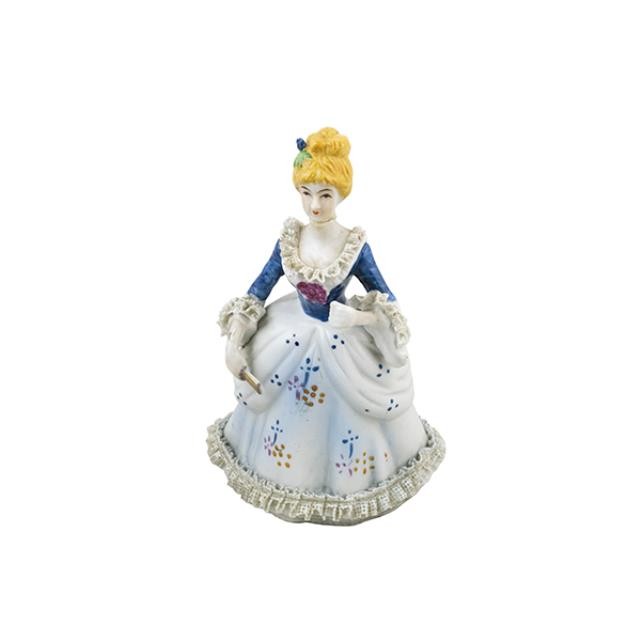 FIGURINE-19th Century Courtesan-W/Blue & White Dress