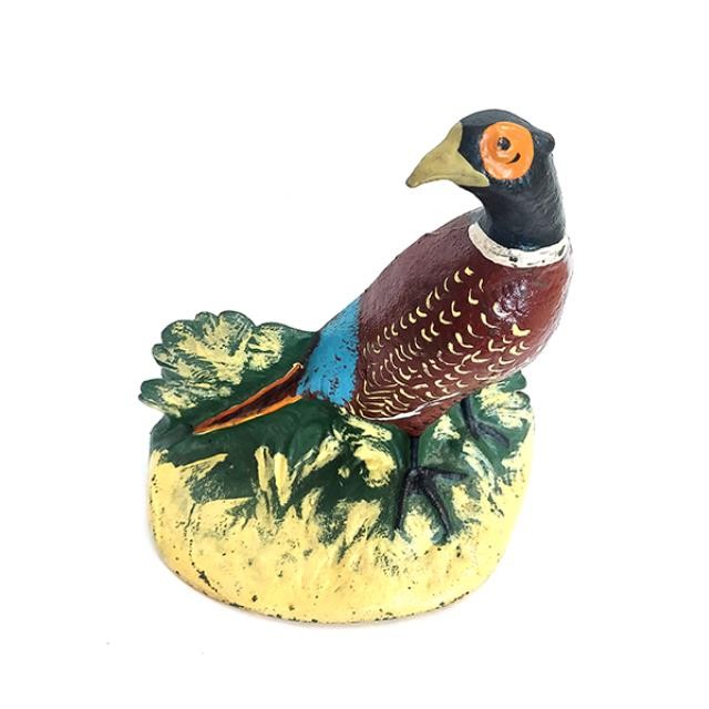 DOORSTOP-Multi-Colored Cast Iron Pheasant