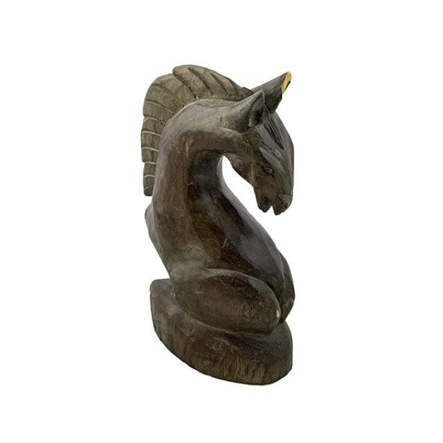 SCULPTURE-Carved Wooden Horse Head