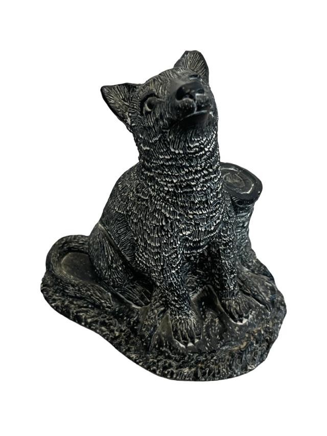 FIGUREINE-6"-WOLF-BLACK-RESIN