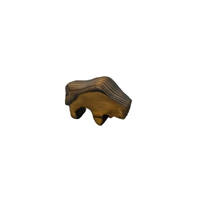 FIGURINE-BUFFALO-WOOD-CARVED