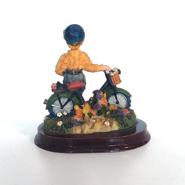 FIGURINE-Porcelain Boy W/Bike