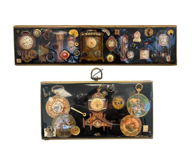 PLAQUE-WALL-LACQUERED-CLOCKS PAIR