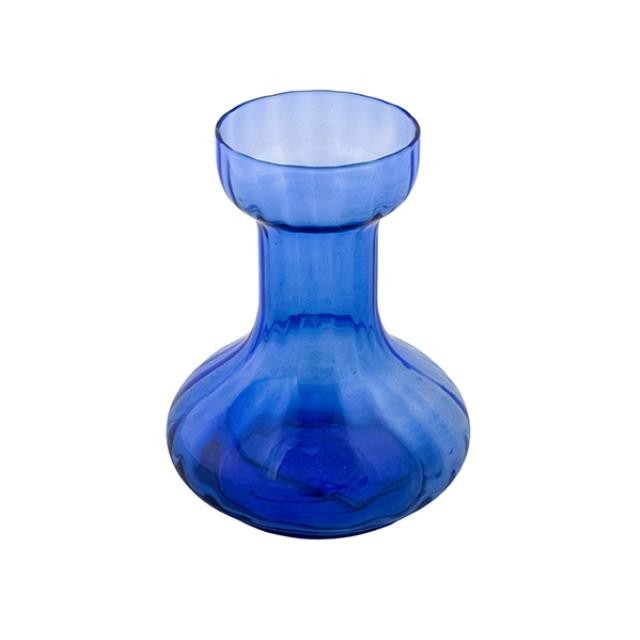 VASE-Navy Glass/Squat Body/Cup Rim