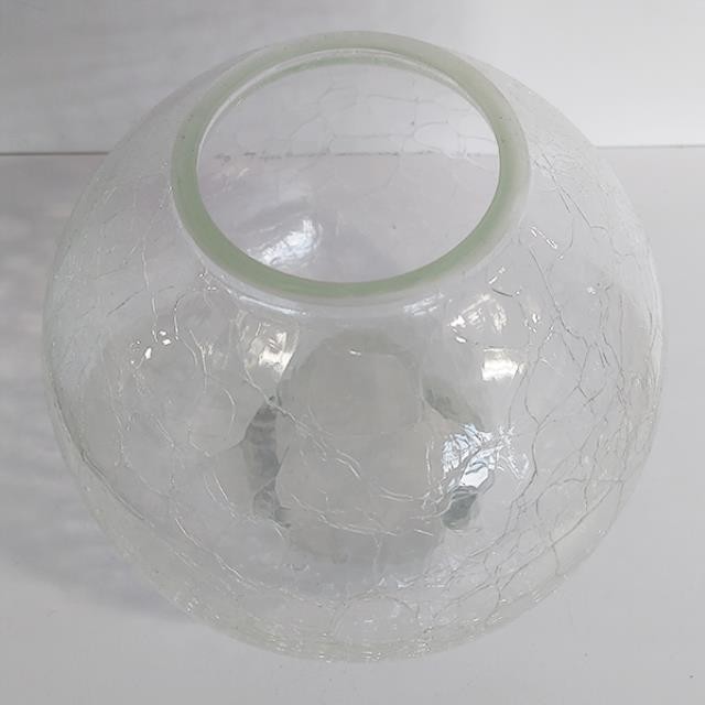 VASE-Clear Crackle Glass Bubble